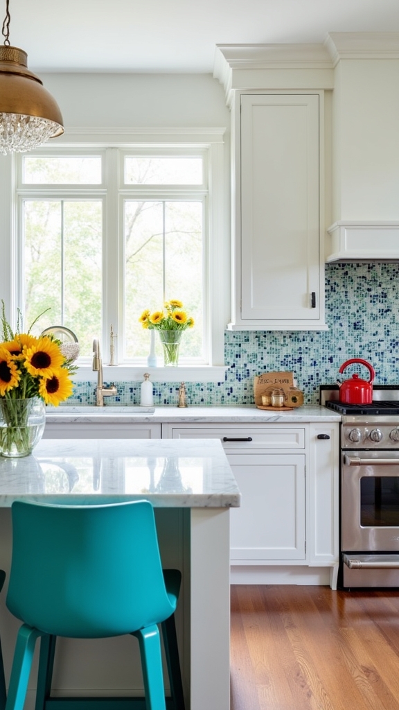 colorful accents energize kitchens