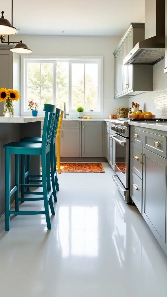 colorful accents on white