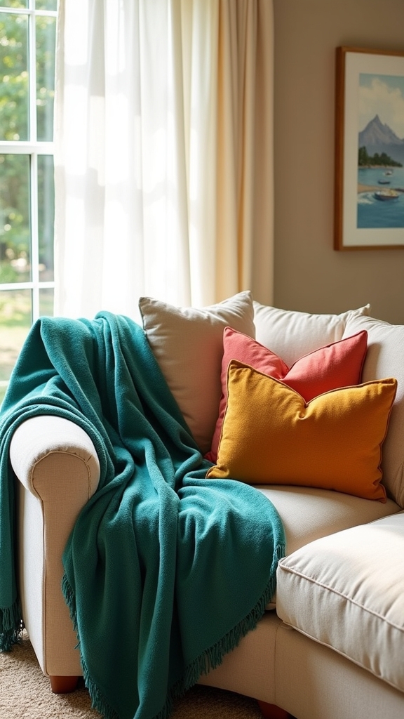 colorful cushions enhance depth