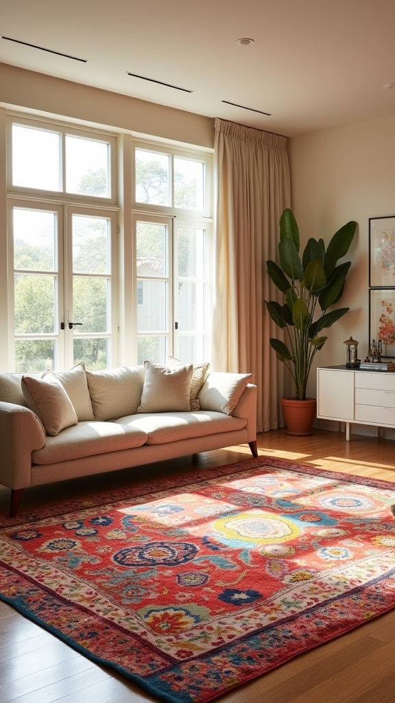colorful rugs enhance tranquility
