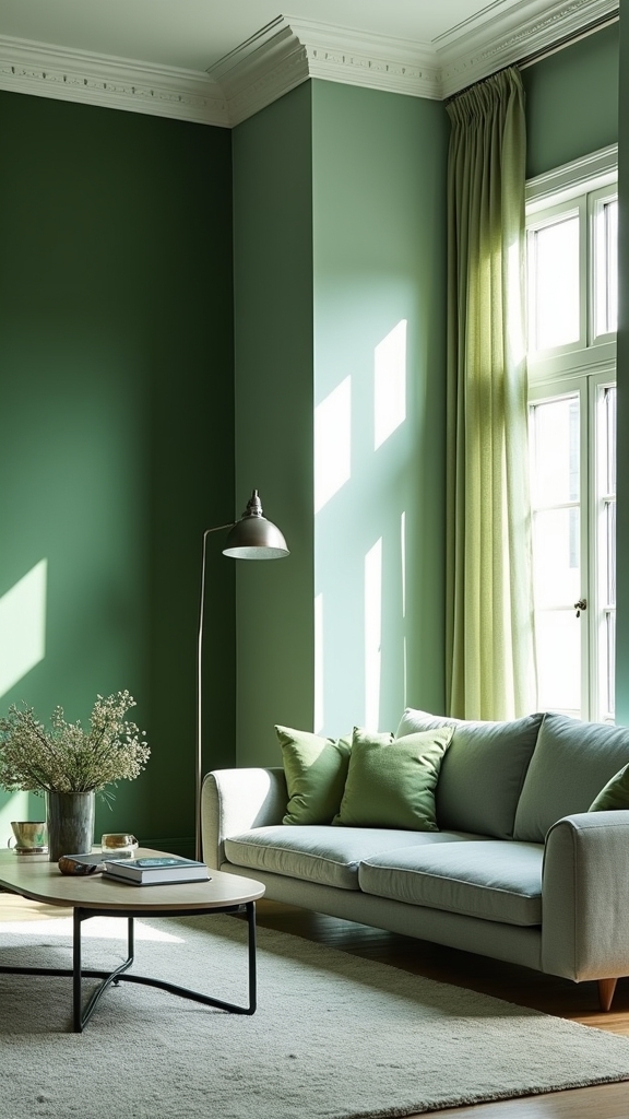contrast of green tones
