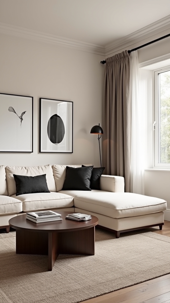 contrasting beige interior design