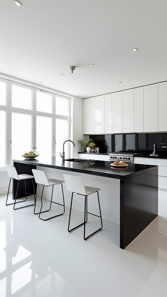 contrasting kitchen island elegance