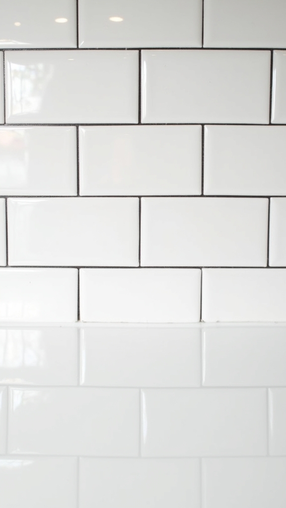 contrasting tiles and grout