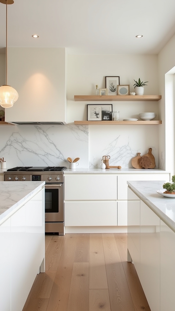 contrasting upper and base cabinets