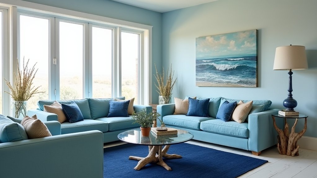 cool coastal blue decor