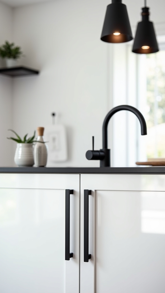 coordinated black kitchen fixtures