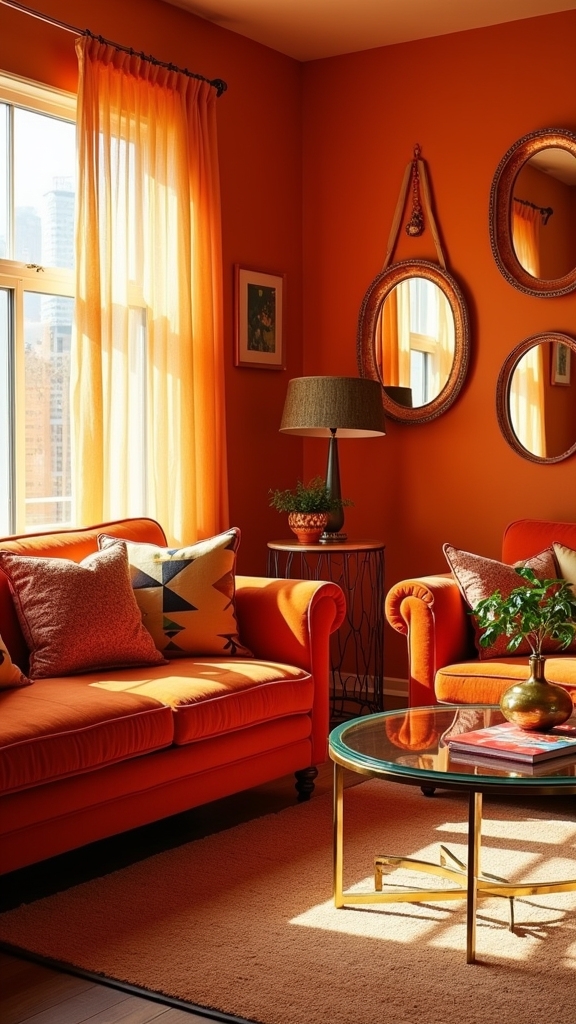 copper mirrors enhance warmth