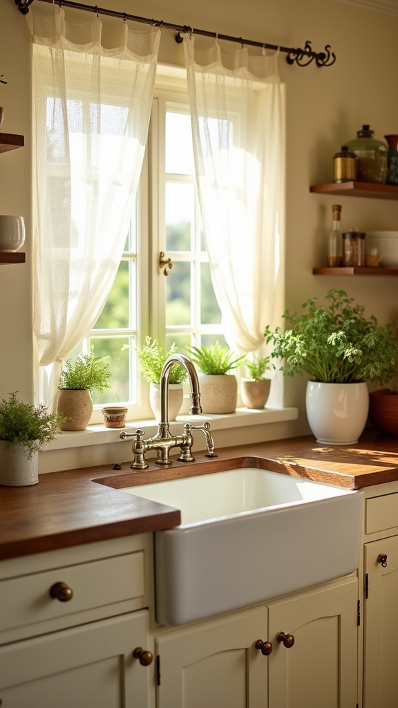cottage cute cream kitchen