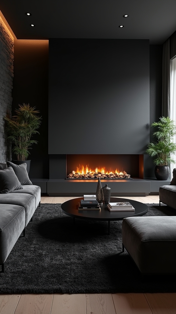 cozy black fireplace elegance