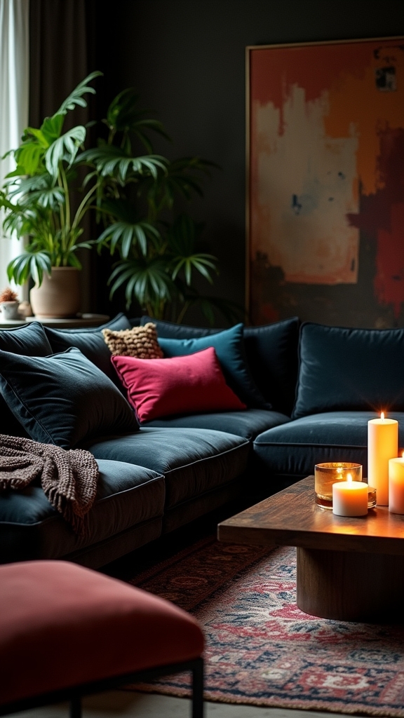 cozy black sofa hideout