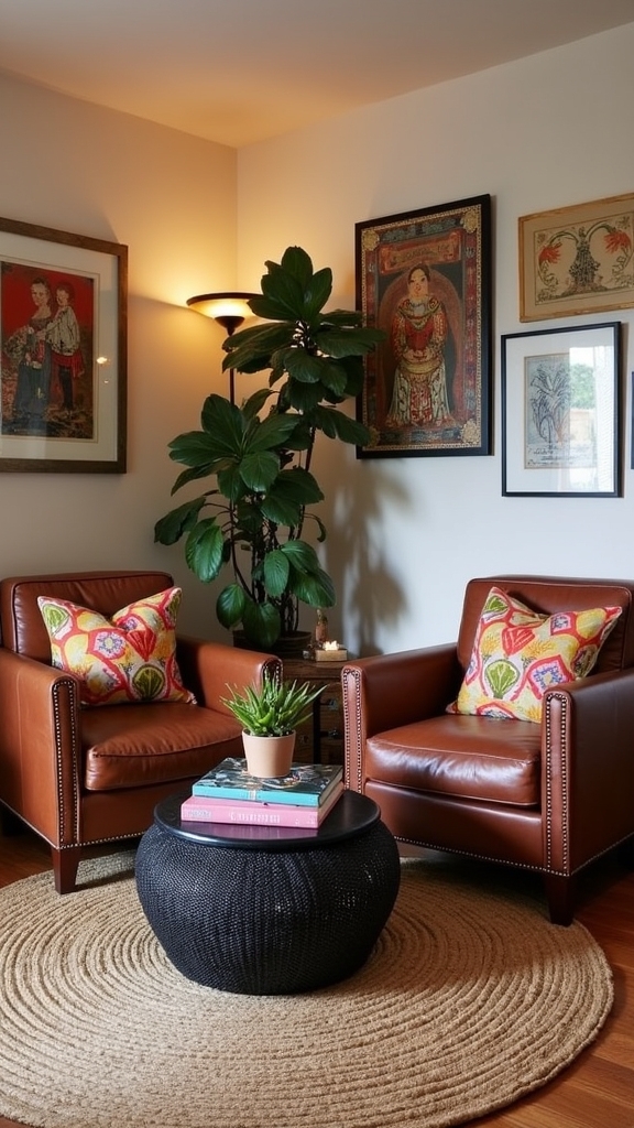 cozy boho living corner