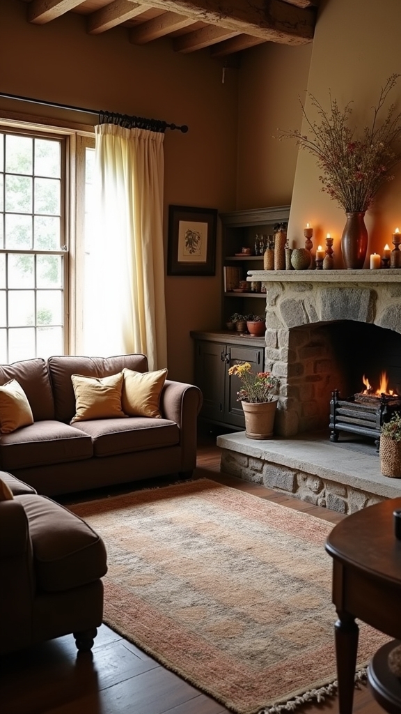 cozy country style living room