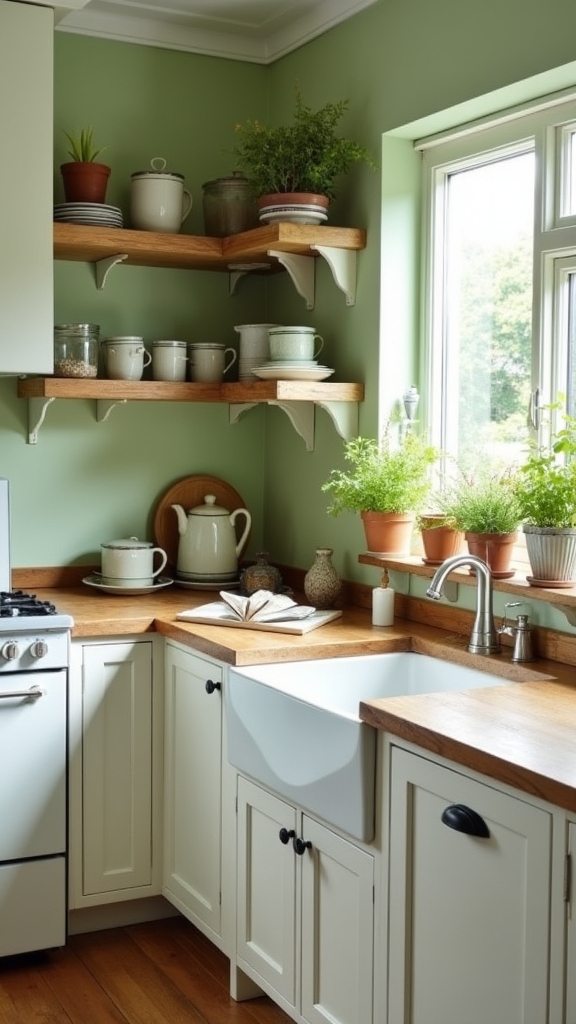 cozy green and wood harmony