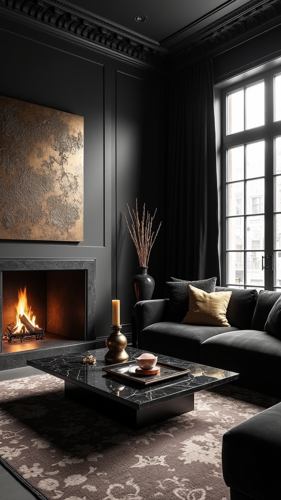 cozy layered black textures