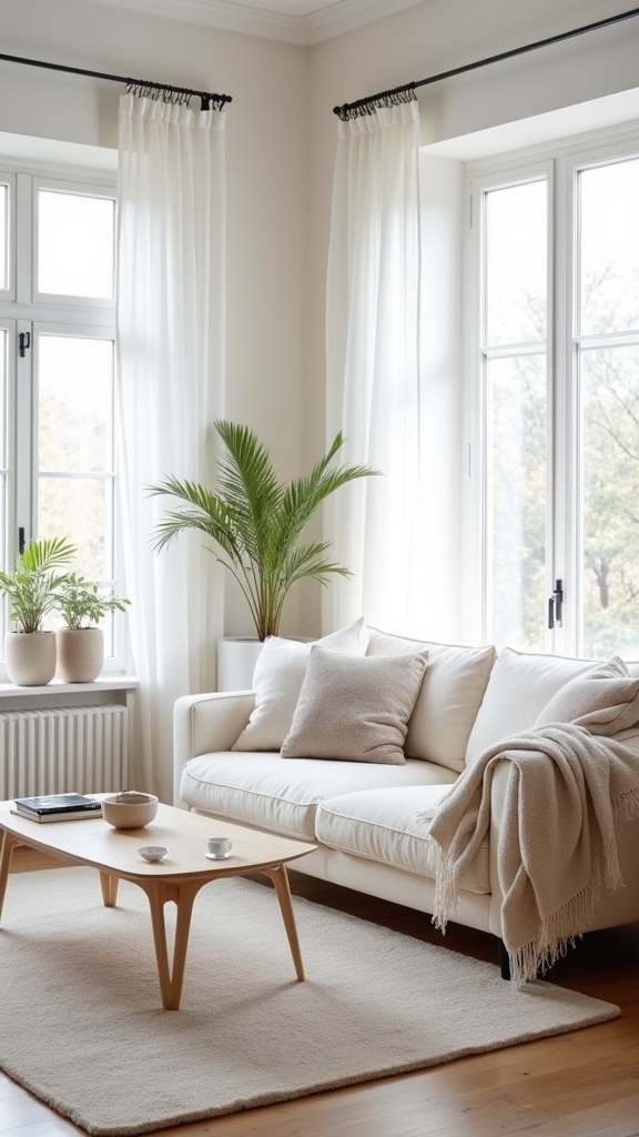 cozy minimalist white living