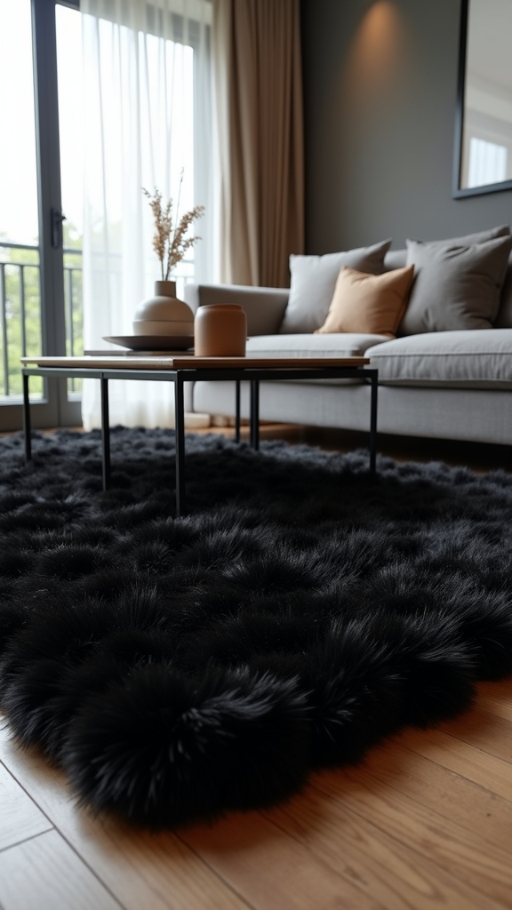 cozy plush black rugs