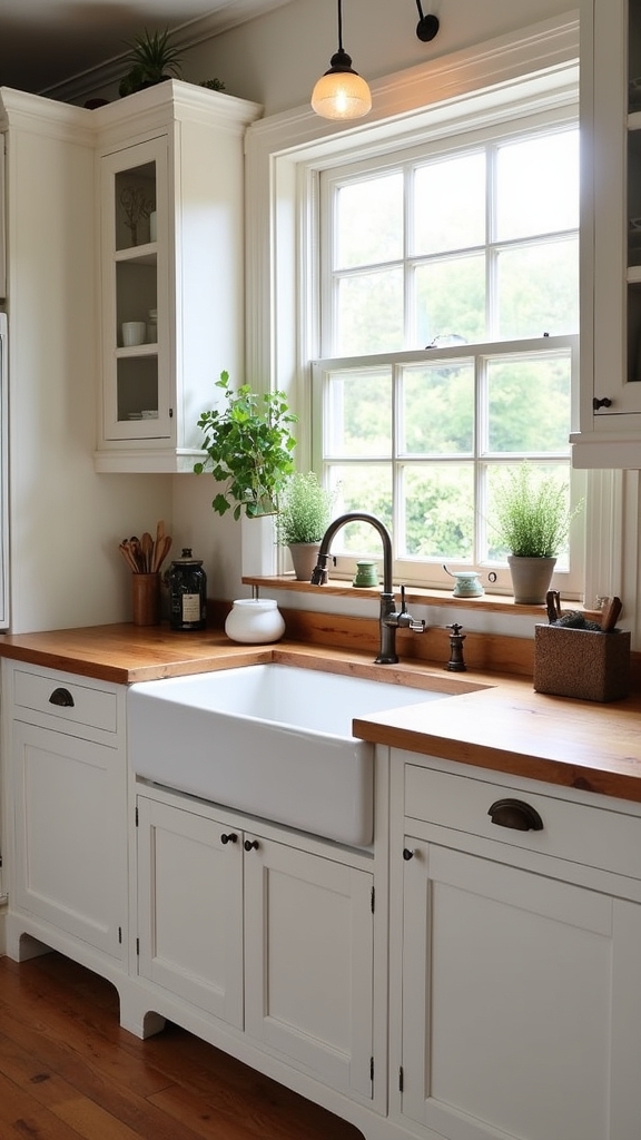 cozy white and wood kitchen