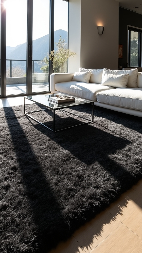 creative layering with black rugs