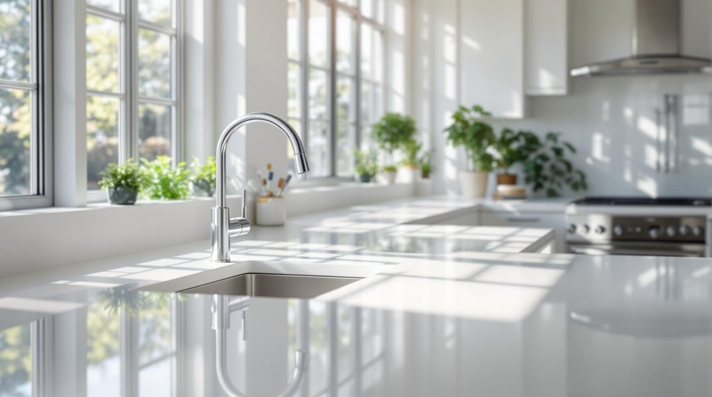 crisp contemporary white countertops