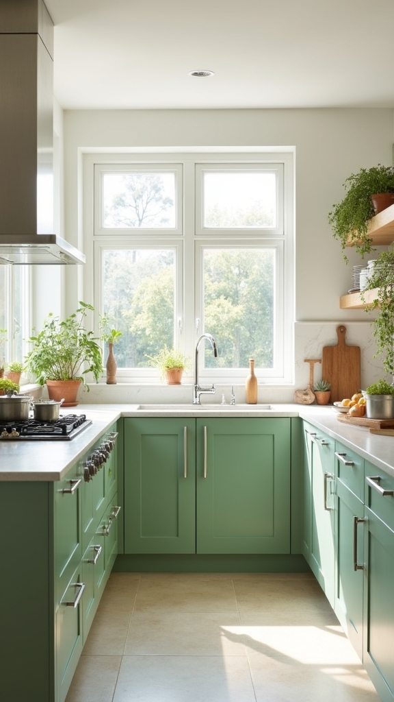 crisp sage green contrast