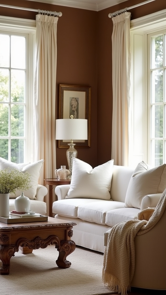 crisp white and cream accents