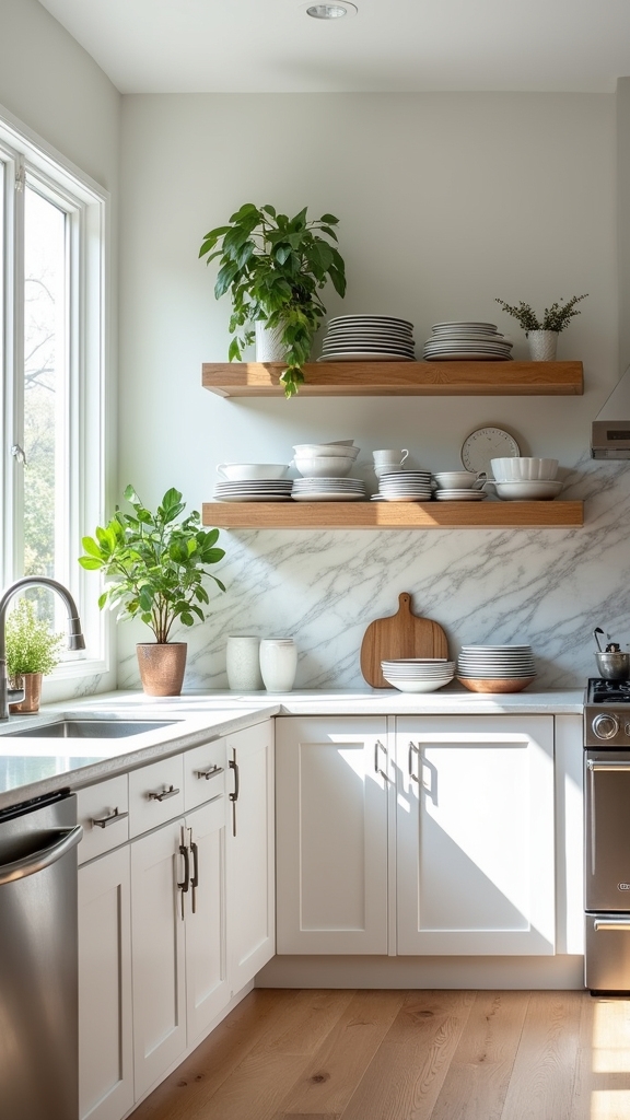 curated open shelving displays