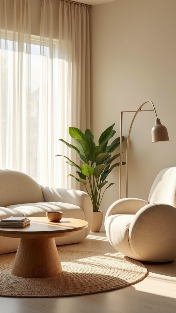 curvaceous furniture enhances tranquility