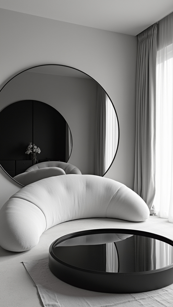 curved furniture enhances softness
