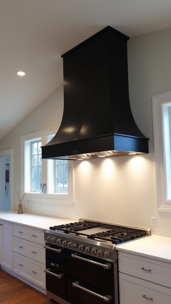 custom black angled hood