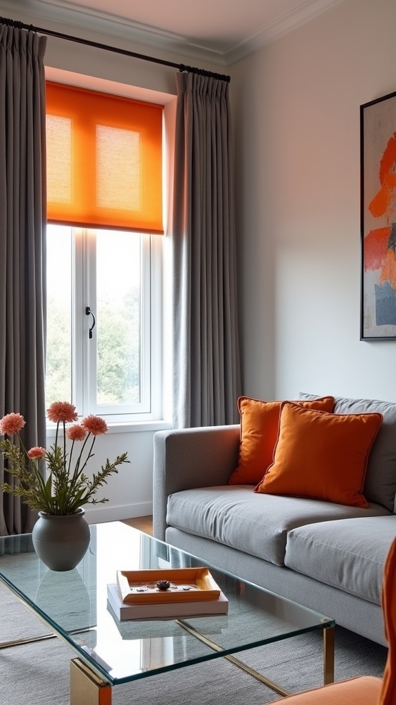 custom grey orange treatments
