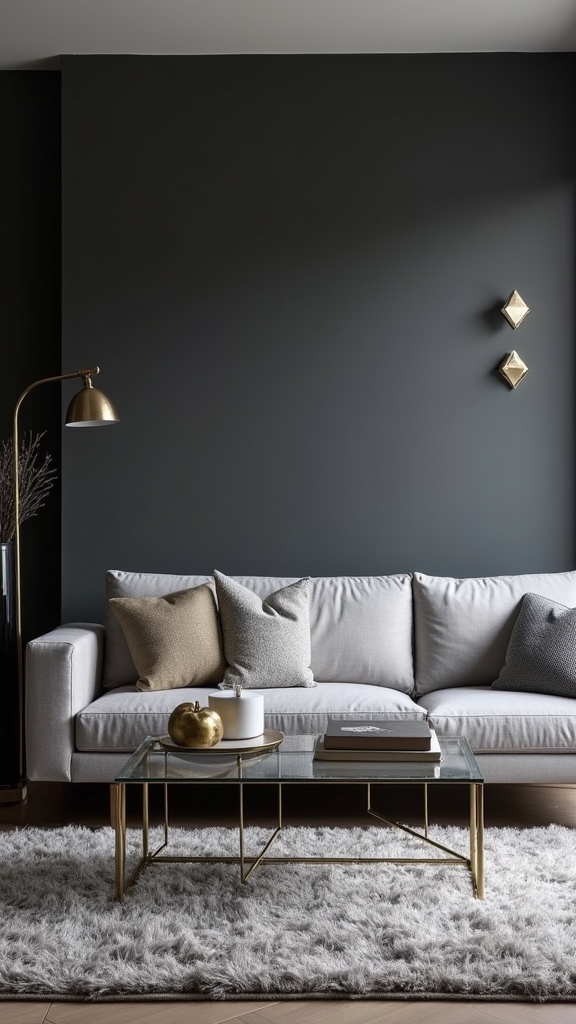 dark grey feature wall sophistication