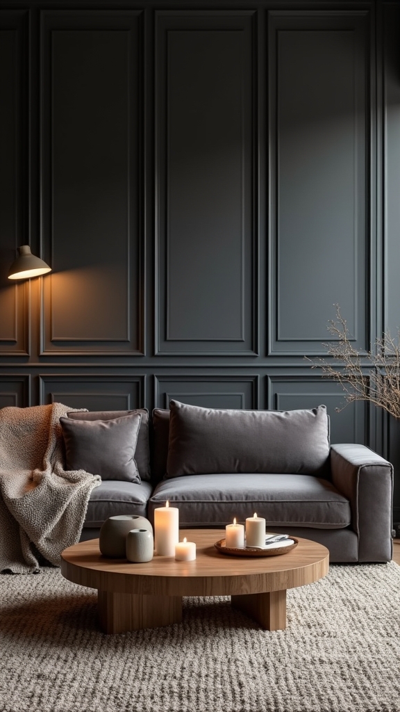 dark grey paneling sophistication