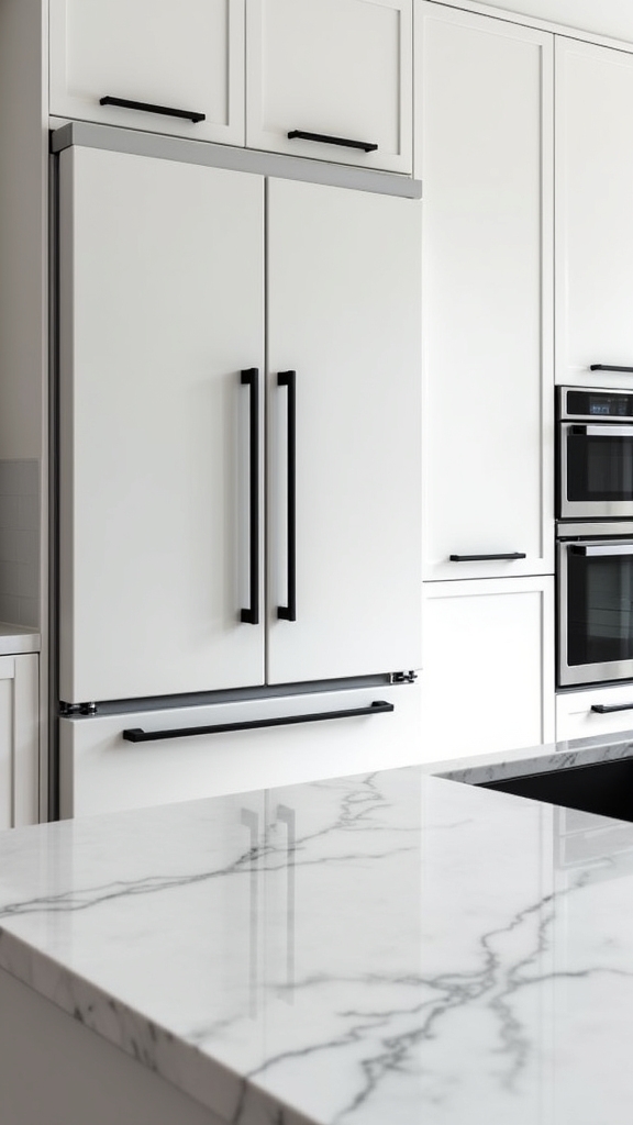 dark hardware white appliances