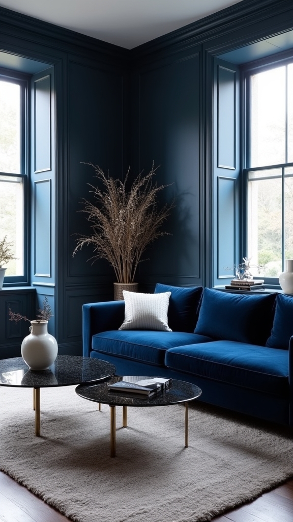 deep blue white contrast