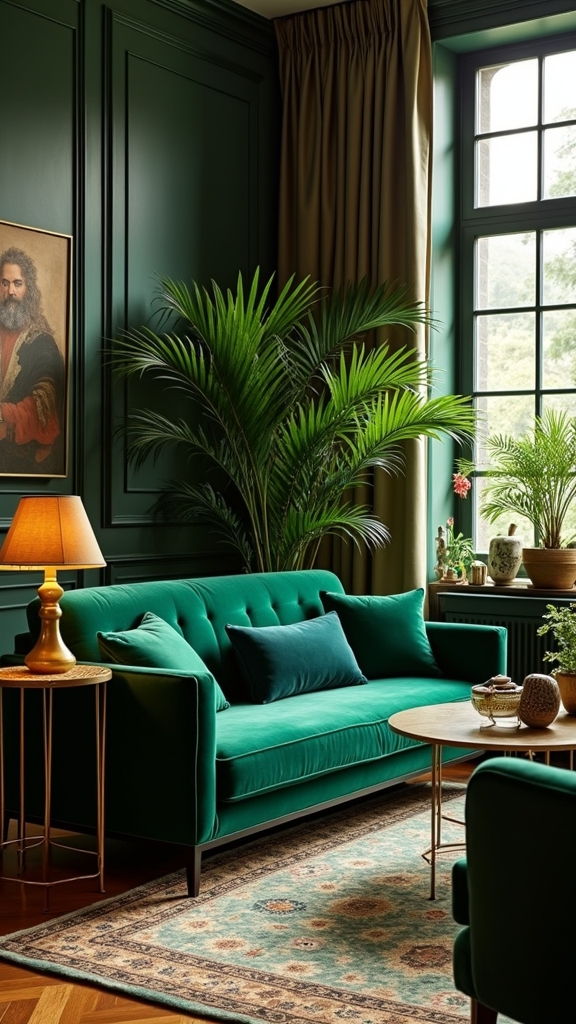 deep green sofa elegance