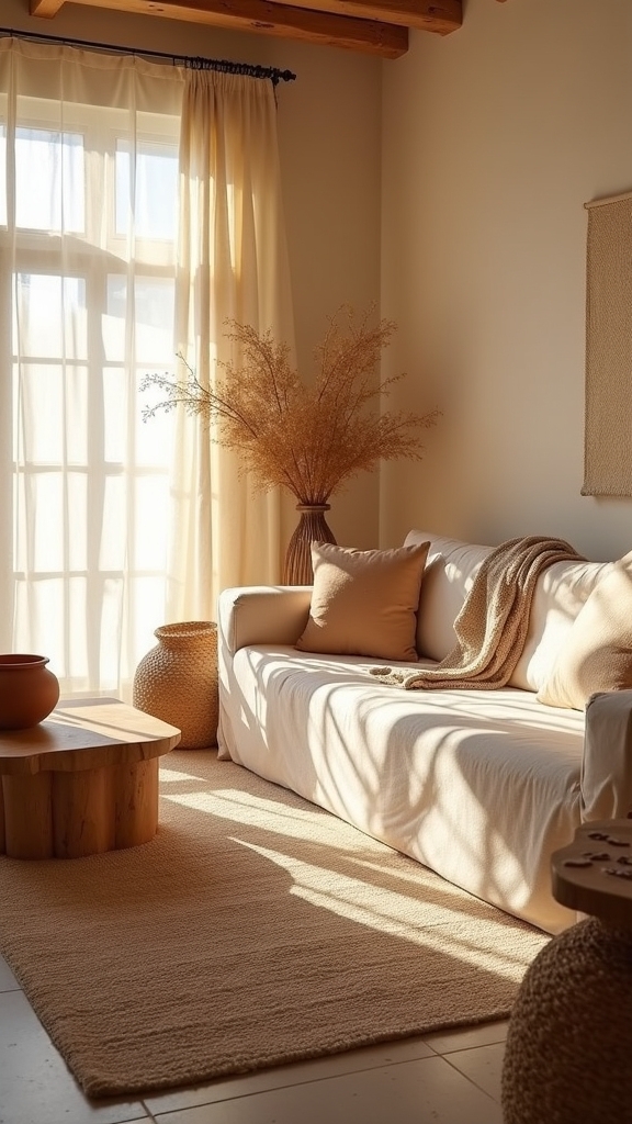 desert inspired beige living rooms