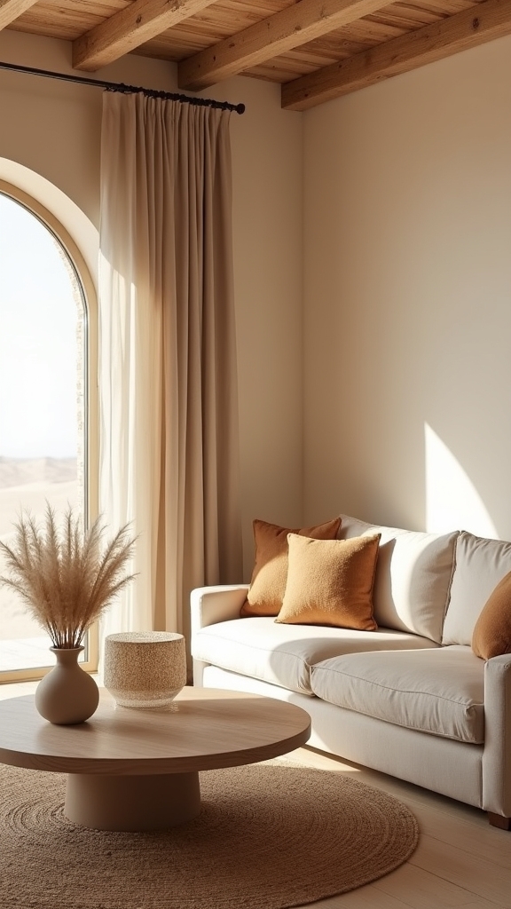 desert inspired warm living room