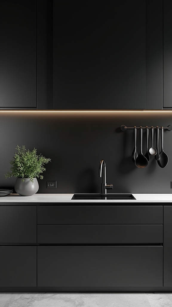 diy black backsplash upgrade