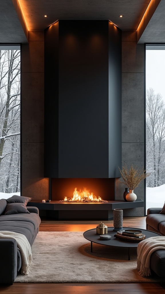 double sided fireplace design elegance