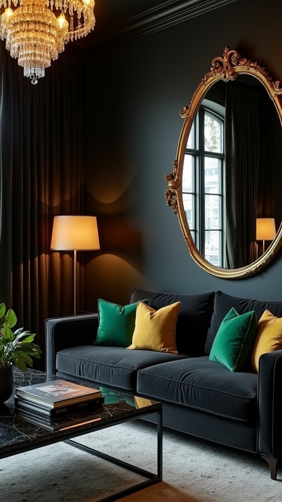 dramatic black wallpaper elegance