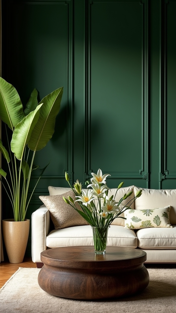 dramatic dark green elegance