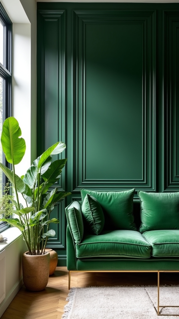 dramatic deep forest green