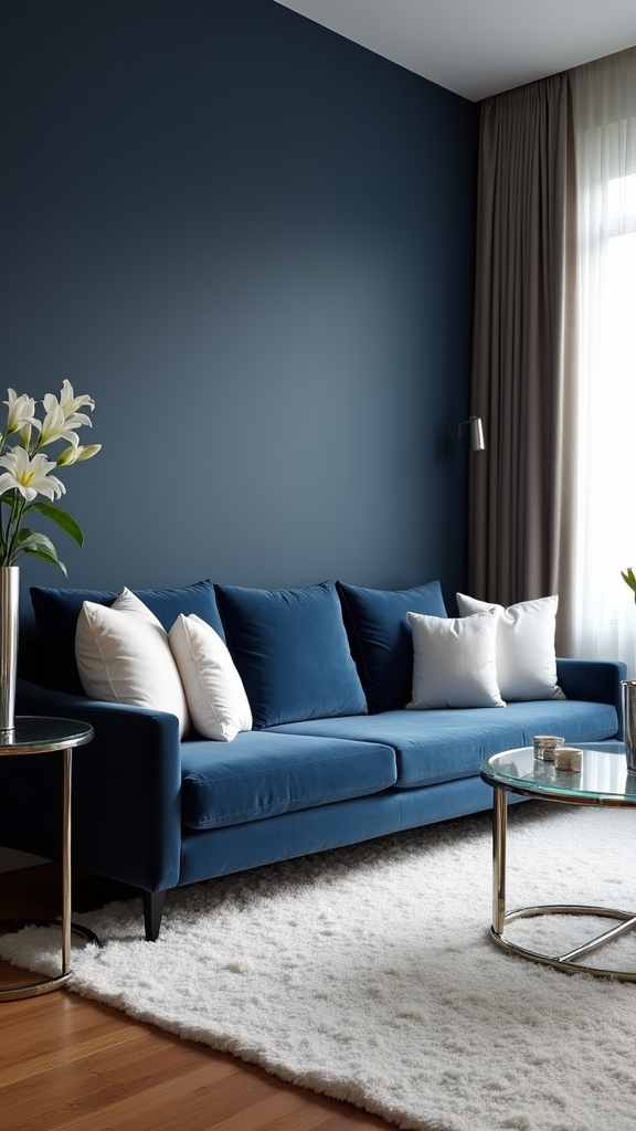 dramatic navy wall elegance