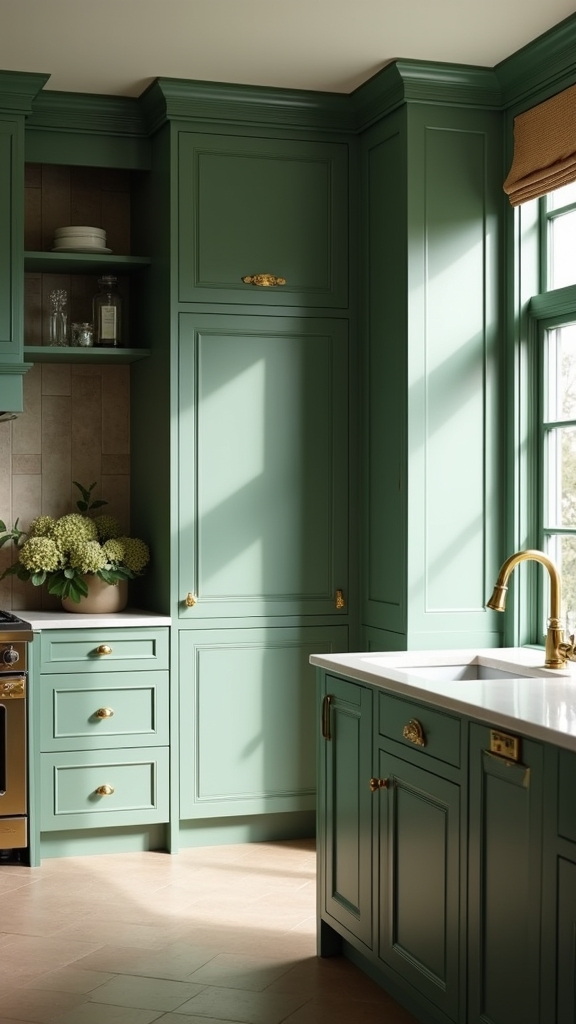 dramatic sage green elegance