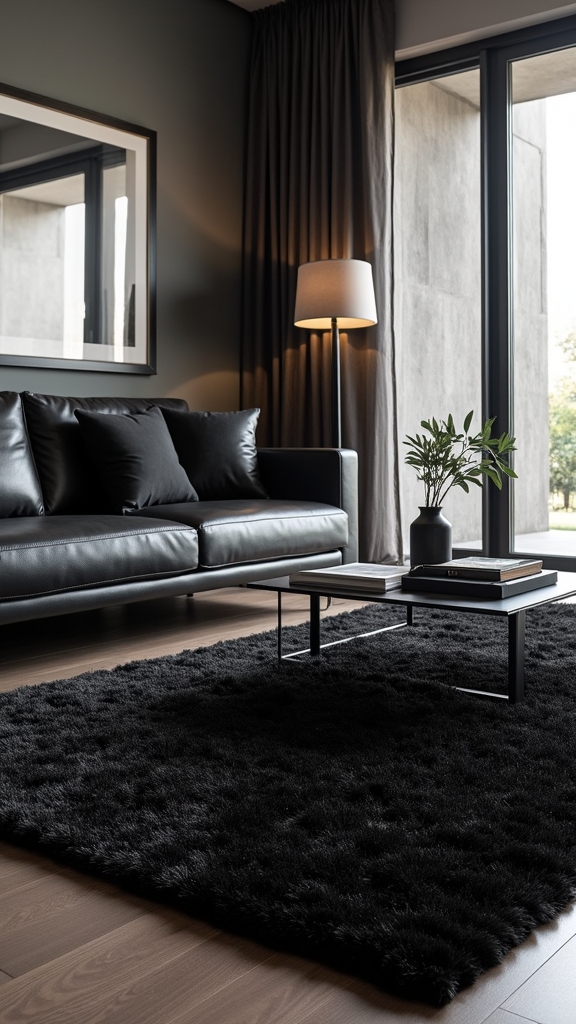 durable easy to clean black rugs