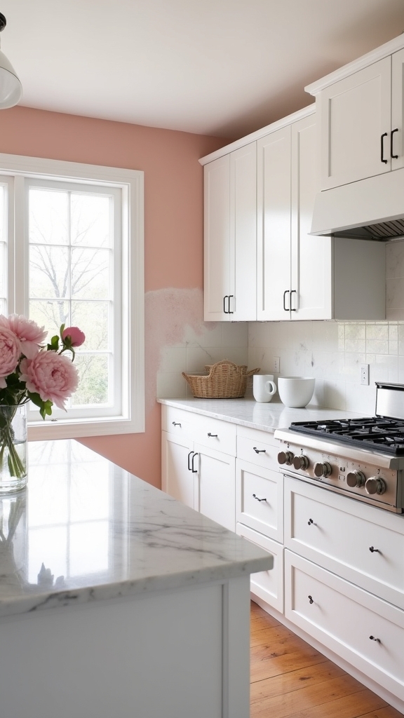 dusty rose kitchen elegance