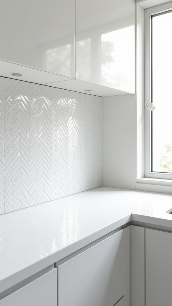dynamic chevron tile backsplashes