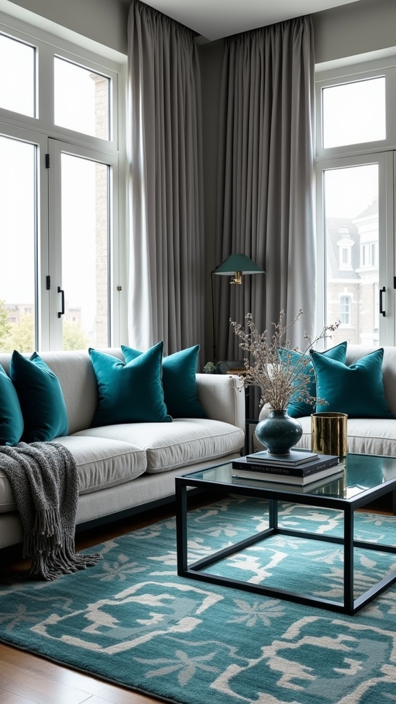 dynamic gray teal pattern mixing