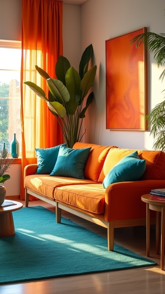dynamic orange teal contrast